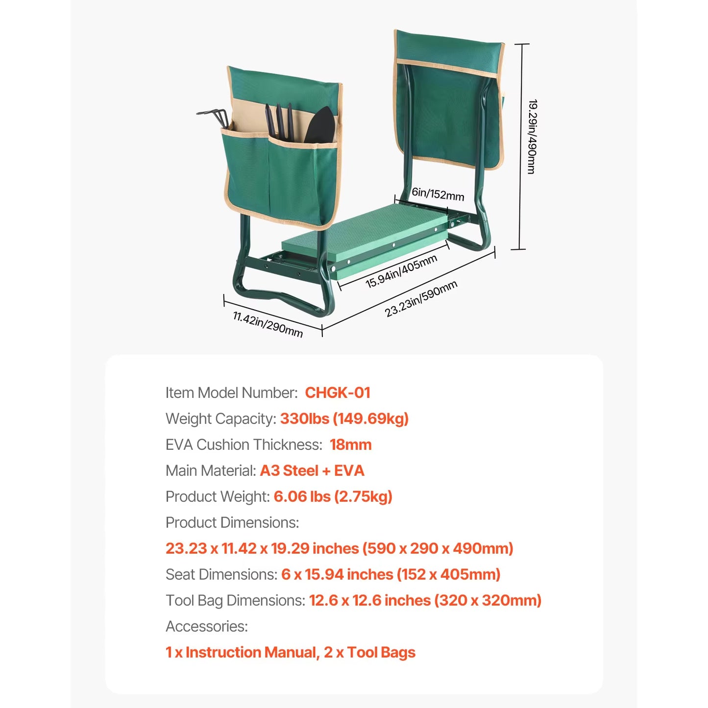 Manto™ 2-in-1 Garden Kneeler & Seat