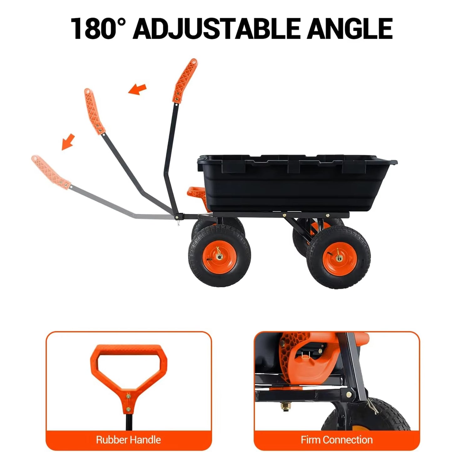 Manto™ 900 lb Poly Garden Dump Cart with Wheels