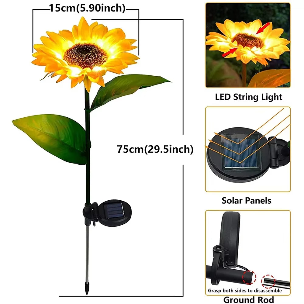 Manto™ Solar Sunflower Garden Lights – Waterproof LED Outdoor Lawn Decor