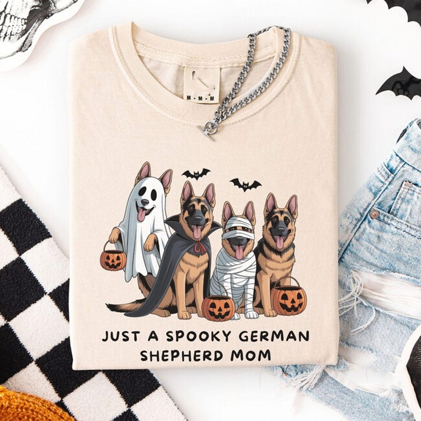 Halloween German Shepherd Mom Shirt, Comfort Colors Spooky Dog Lover Tee