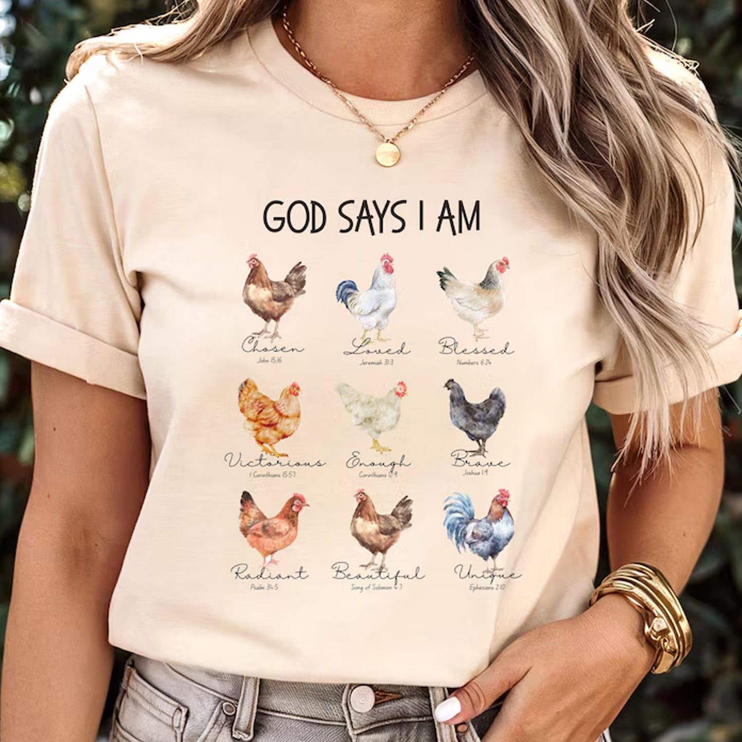 God says I am, Chicken Tee, Crazy Chicken Lady Hoodie