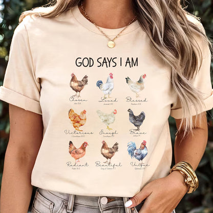God says I am, Chicken Tee, Crazy Chicken Lady Hoodie