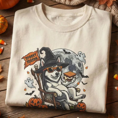 Husky Halloween Shirt, Spooky Season Husky Tee