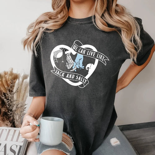 We Can Live Like Jack And Sally Comfort Shirt, Love Couple Tee