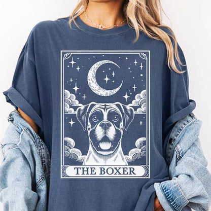 Boxer Dog Shirt, Tarot Card Shirt, Boxer Dog Halloween Moon Shirt