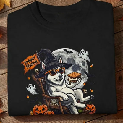 Husky Halloween Shirt, Spooky Season Husky Tee