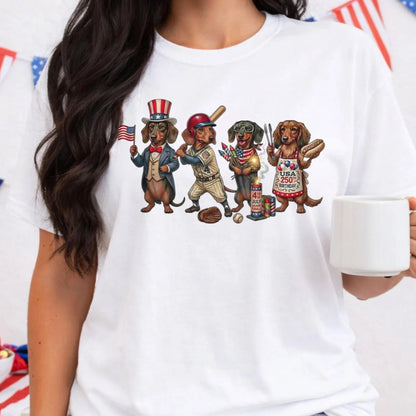 America 250th Birthday Shirt, Patriotic Dachshund Tee