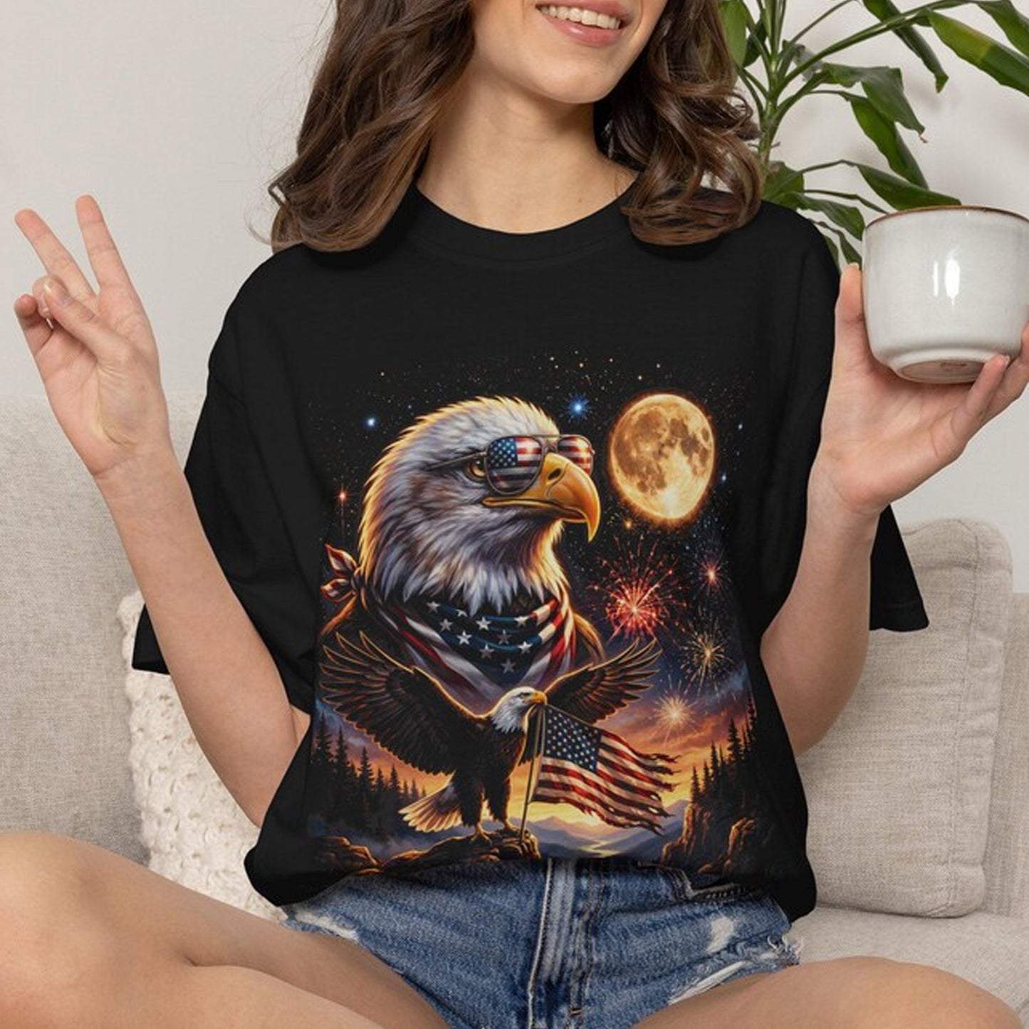 Patriotic Bald Eagle Shirt, Vintage 4th of July Bald Eagle T-Shirts