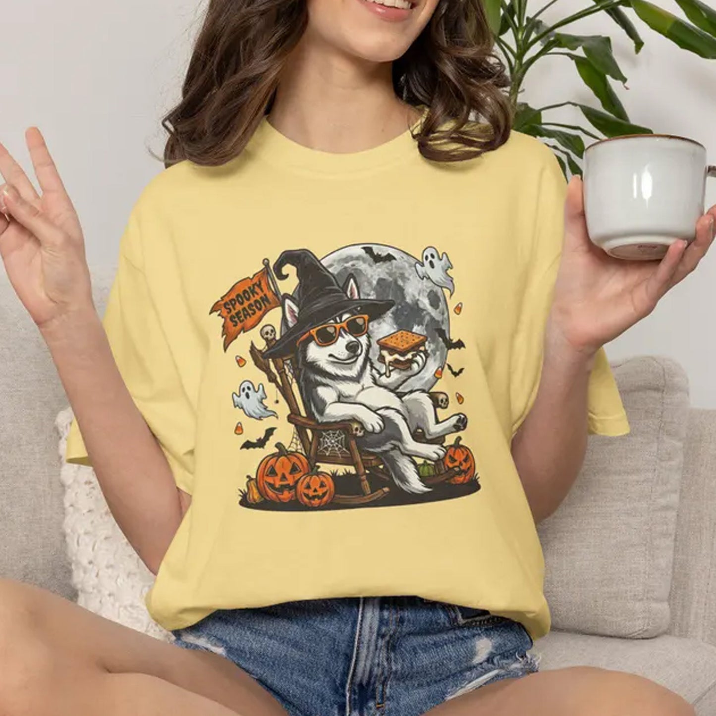 Husky Halloween Shirt, Spooky Season Husky Tee