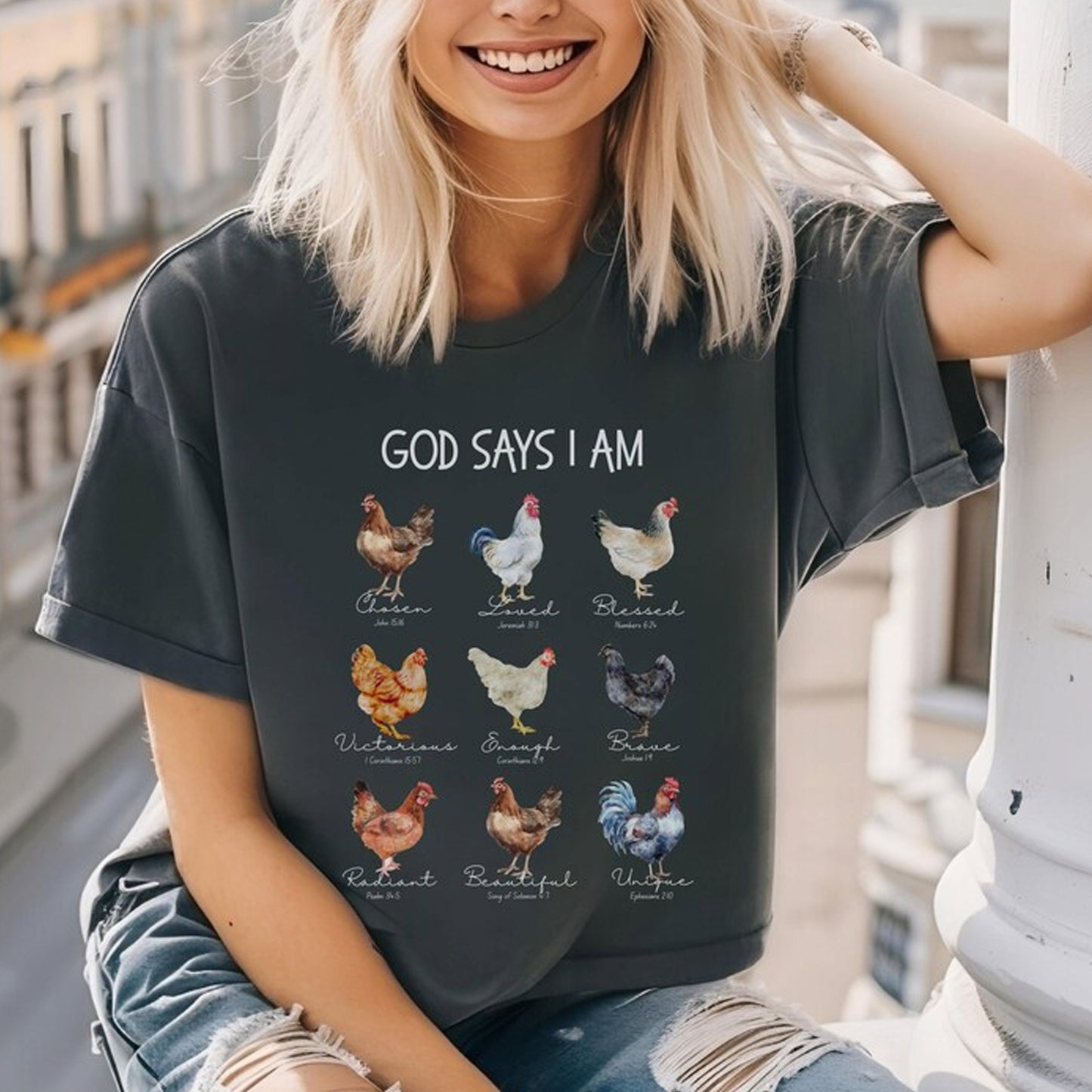 God says I am, Chicken Tee, Crazy Chicken Lady Hoodie