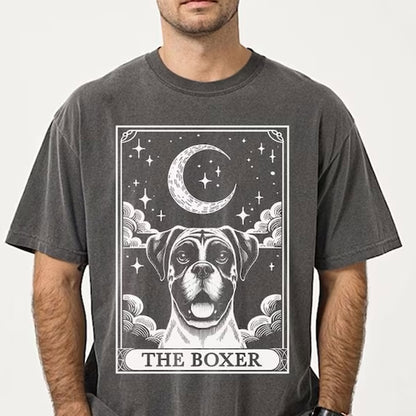 Boxer Dog Shirt, Tarot Card Shirt, Boxer Dog Halloween Moon Shirt