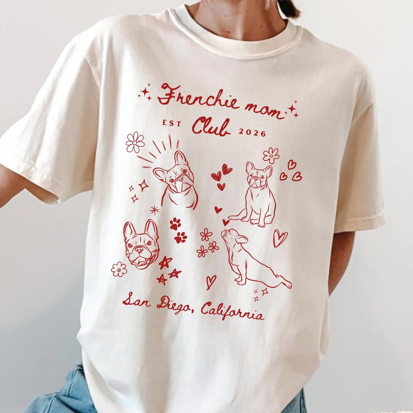 Custom French Bulldog Mom Shirt, Frenchie Mom Tee Gift