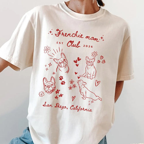 Custom French Bulldog Mom Shirt, Frenchie Mom Tee Gift