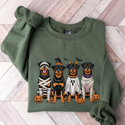Halloween Rottweiler Dog Mom Sweatshirt, Spooky Season Sweater