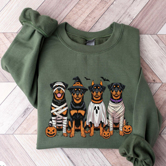 Halloween Rottweiler Dog Mom Sweatshirt, Spooky Season Sweater