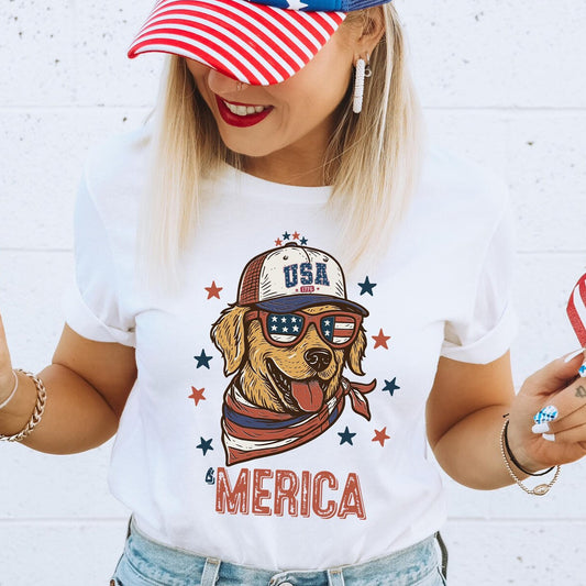 Golden Retriever ‘Merica Shirt, 4th Of July Shirt,Patriotic Dog TShirt