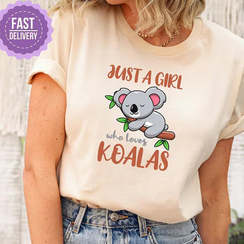 Just A Girl Who Loves Koalas Shirt, Koala Toddler Shirt, Animal Lover Shirt