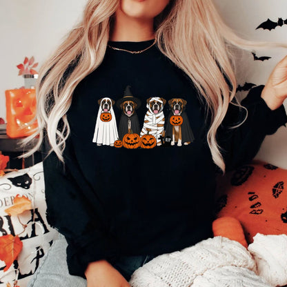 Halloween Boxer Dogs Shirt, Spooky Puppy Tee, Dog Lover Halloween