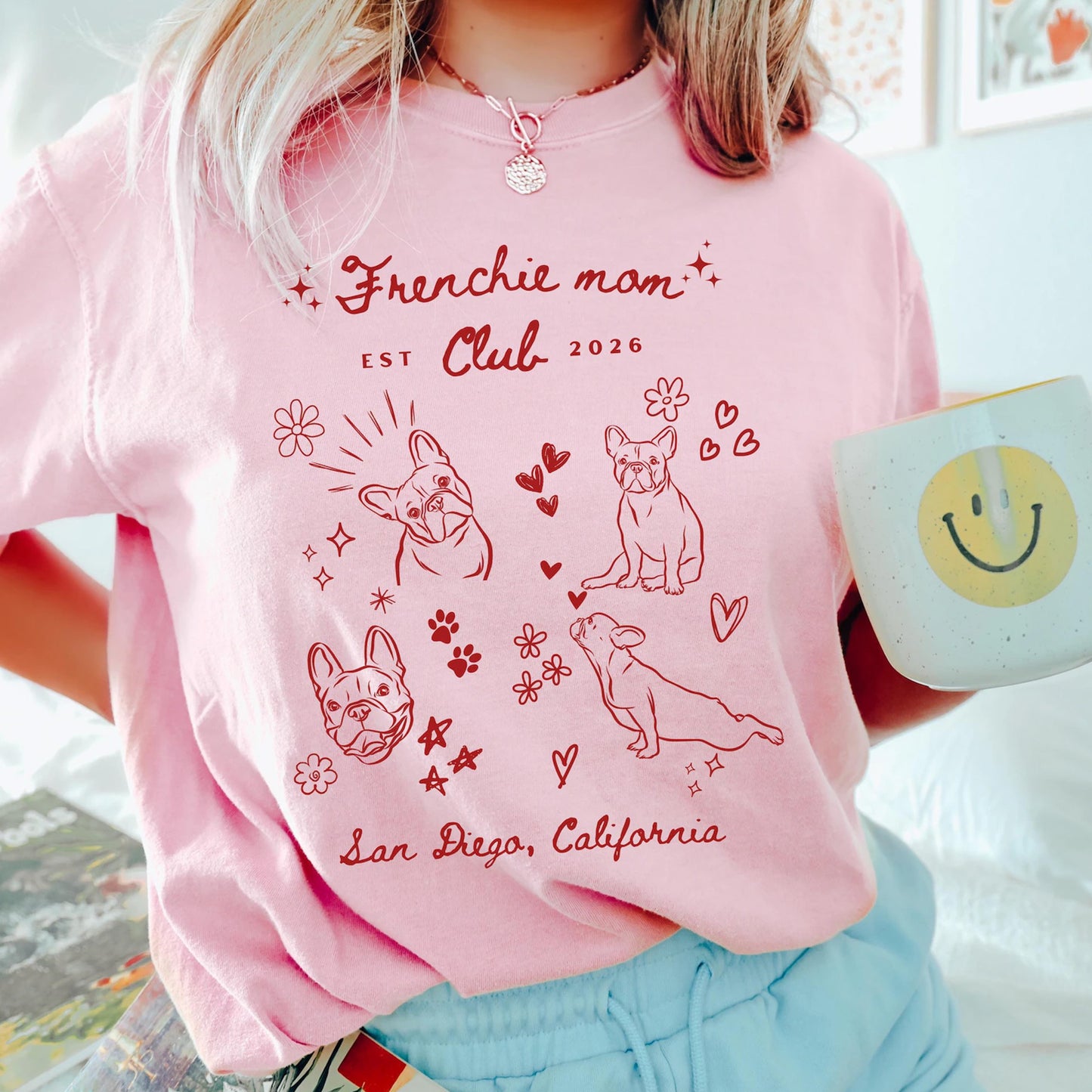 Custom French Bulldog Mom Shirt, Frenchie Mom Tee Gift