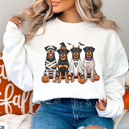Halloween Rottweiler Dog Mom Sweatshirt, Spooky Season Sweater