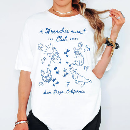 Custom French Bulldog Mom Shirt, Frenchie Mom Tee Gift