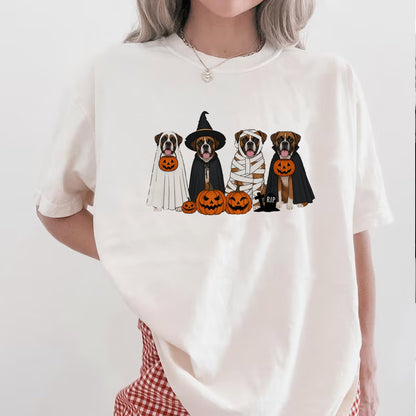 Halloween Boxer Dogs Shirt, Spooky Puppy Tee, Dog Lover Halloween