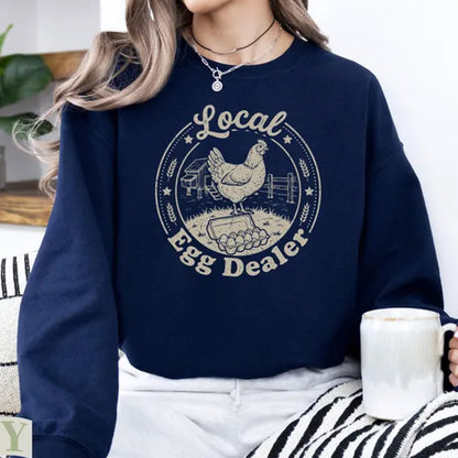 Local Egg Dealer Shirt, Funny Distressed Chicken Farm Lover Tee