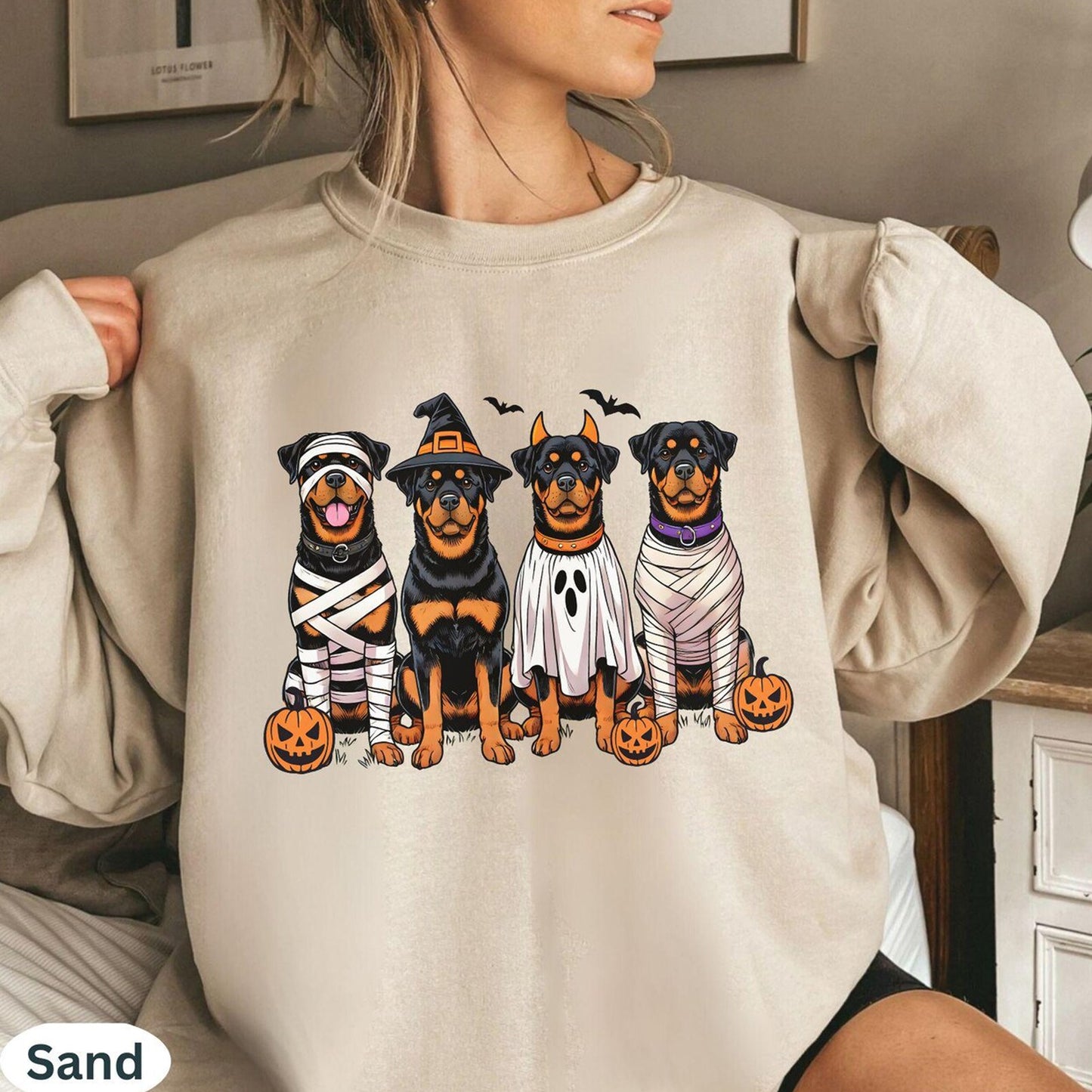 Halloween Rottweiler Dog Mom Sweatshirt, Spooky Season Sweater