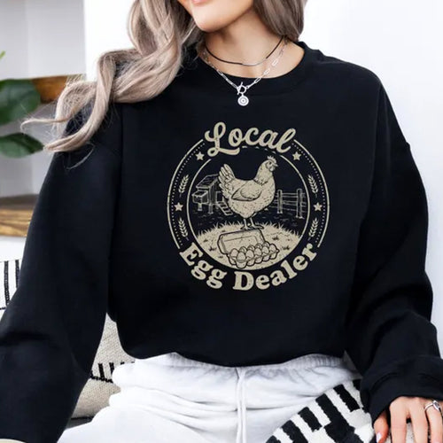 Local Egg Dealer Shirt, Funny Distressed Chicken Farm Lover Tee