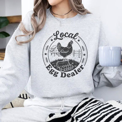 Local Egg Dealer Shirt, Funny Distressed Chicken Farm Lover Tee