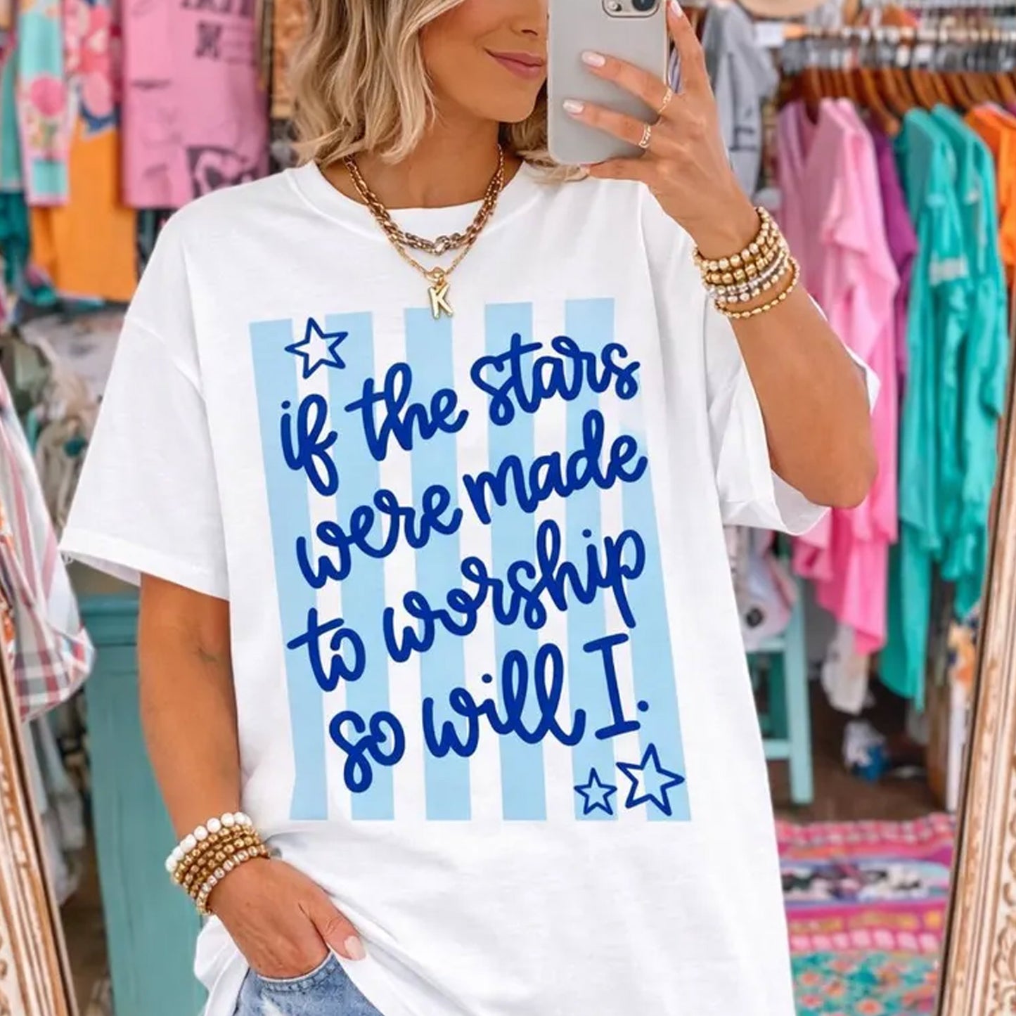 Christian Worship Shirt, If the Stars Were Made to Worship Graphic Tee
