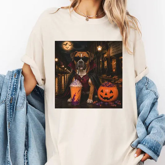 Boxer Halloween Shirt, Vampire Boxer Milkshake Shirt
