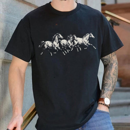 Wild Horses Running T-shirt, Vintage 90s Country And Western Graphic Tee