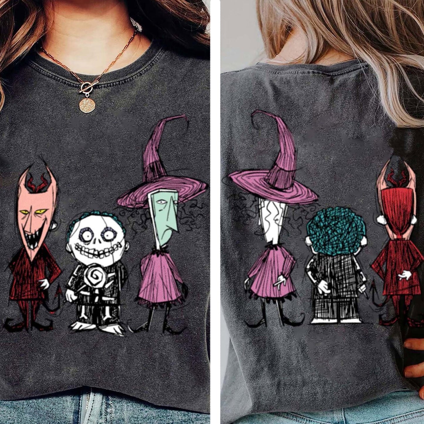 Nightmare Before Christmas Lock Shock Barrel Comfort Colors T-Shirt