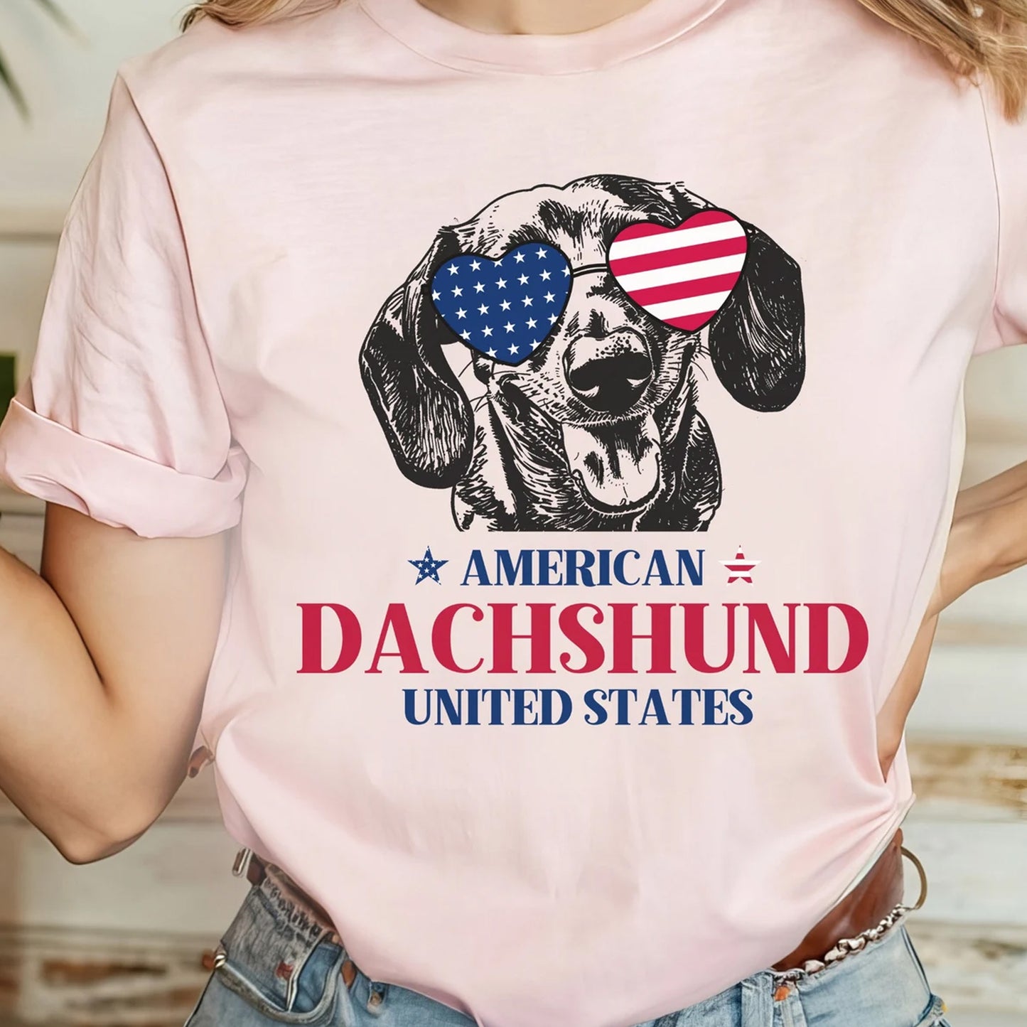 American Dachshund 4th of July Shirt, Patriotic Dog Lover Gift