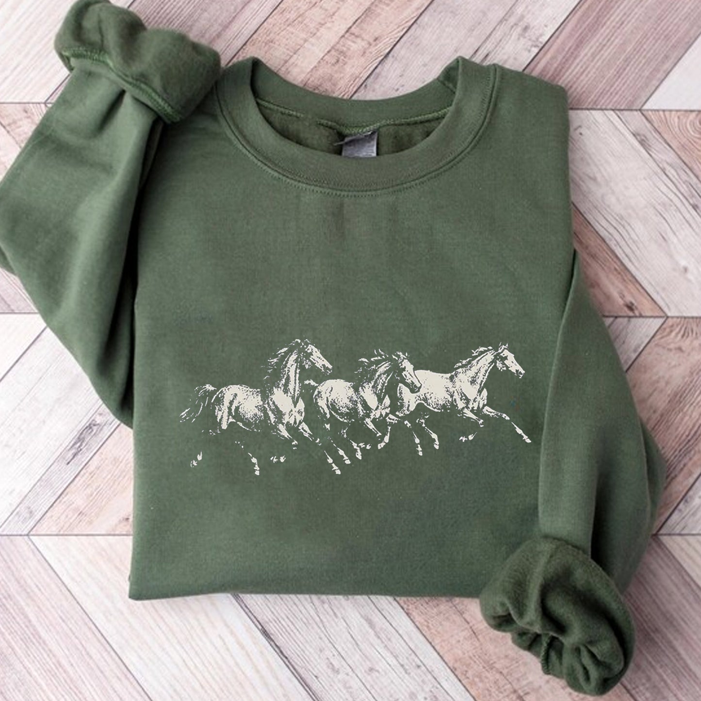 Wild Horses Running T-shirt, Vintage 90s Country And Western Graphic Tee