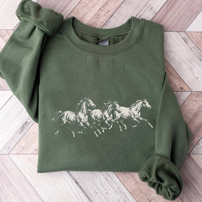 Wild Horses Running T-shirt, Vintage 90s Country And Western Graphic Tee