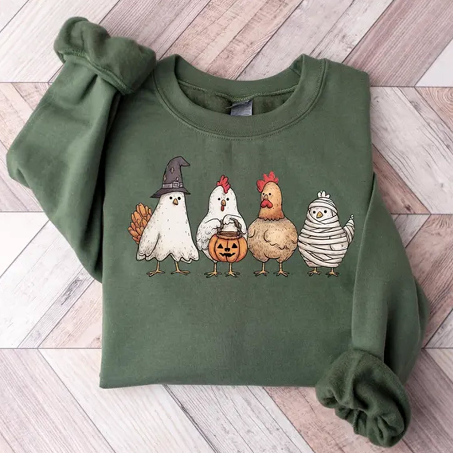 Halloween Chick or Treat Sweatshirt, Halloween Chicken Tee