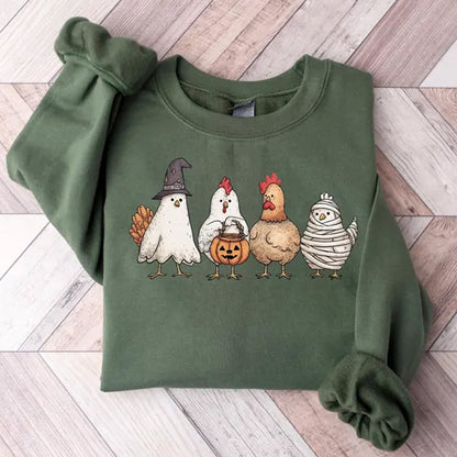 Halloween Chick or Treat Sweatshirt, Halloween Chicken Tee