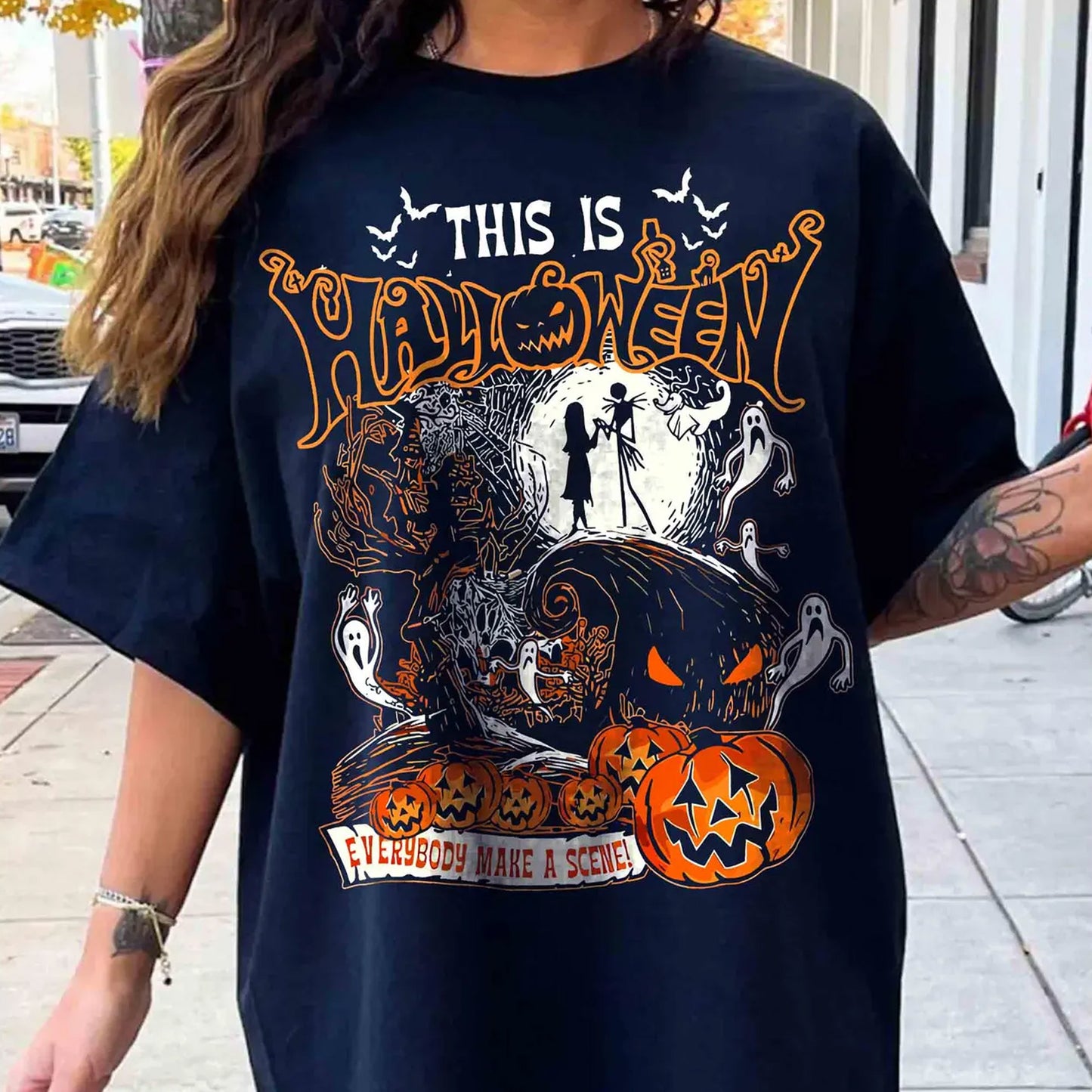 Nightmare This is Halloween Everybody Make A Scene Tee