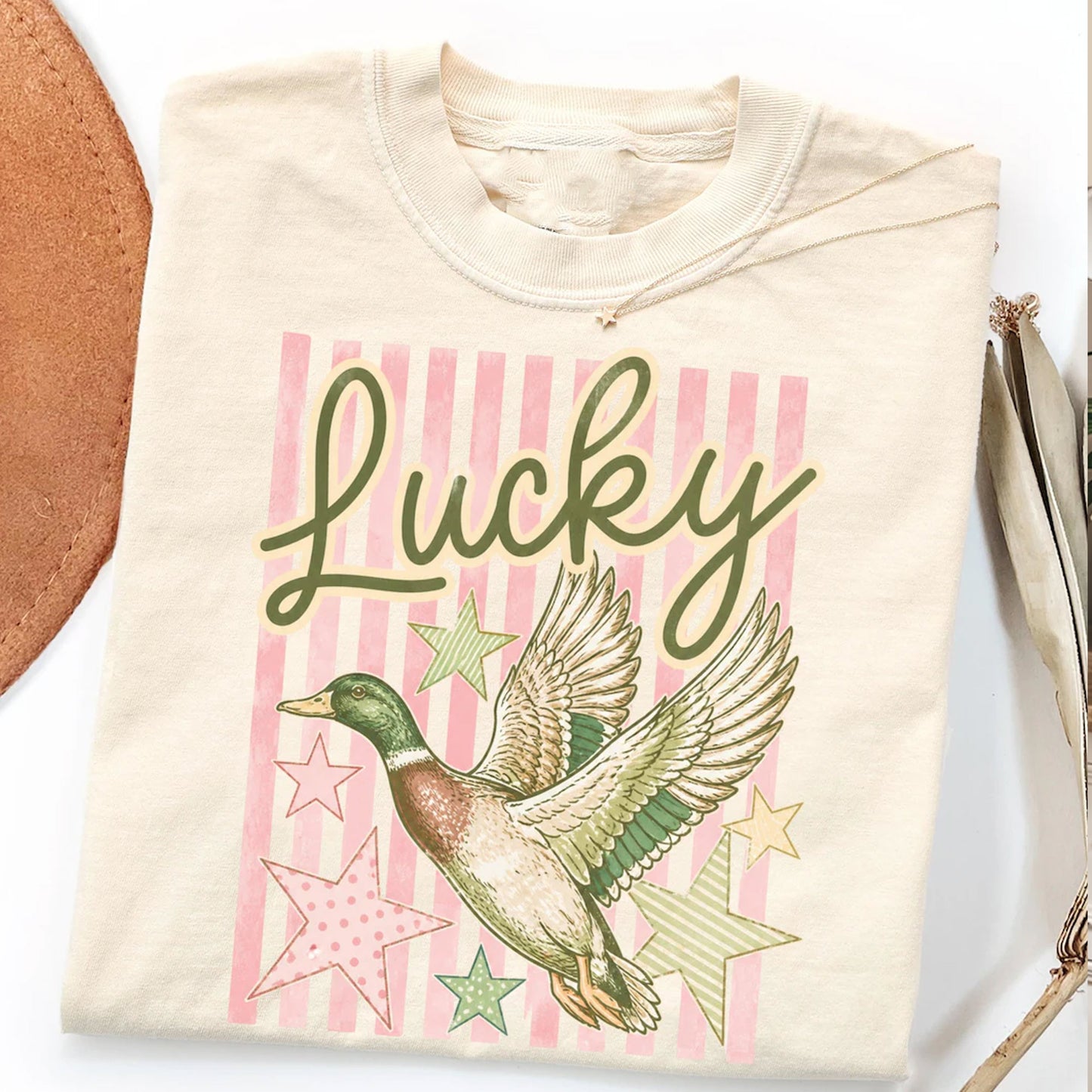 Lucky Duck Shirt Gift, Retro Coquette Mallard Sweatshirt