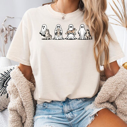 Halloween Husky Dog Ghost Shirt, Funny Siberian Husky TShirt