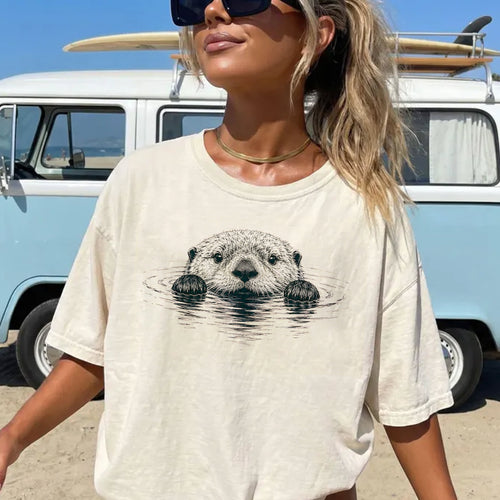 Floating Otter Wildlife Nature Tee