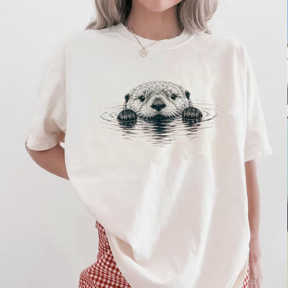 Floating Otter Wildlife Nature Tee