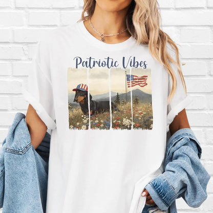 4th of July Dachshund Shirt, Patriotic Vibes Doxie America Shirt