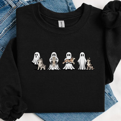 Halloween Husky Dog Ghost Shirt, Funny Siberian Husky TShirt