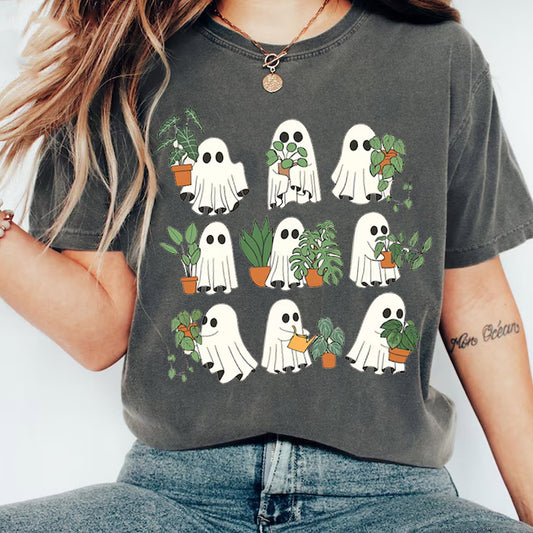 Gardener Ghost Shirt, Halloween Ghost Shirt, Plant Lover Ghost Shirt