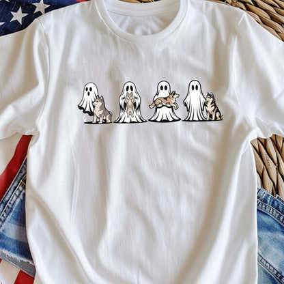 Halloween Husky Dog Ghost Shirt, Funny Siberian Husky TShirt