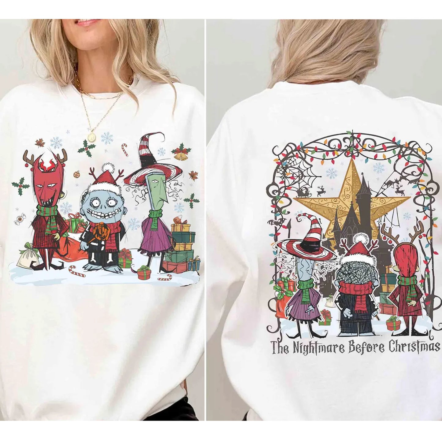 Two-sided Lock Shock Barrel Santa Disney Christmas Comfort Shirt