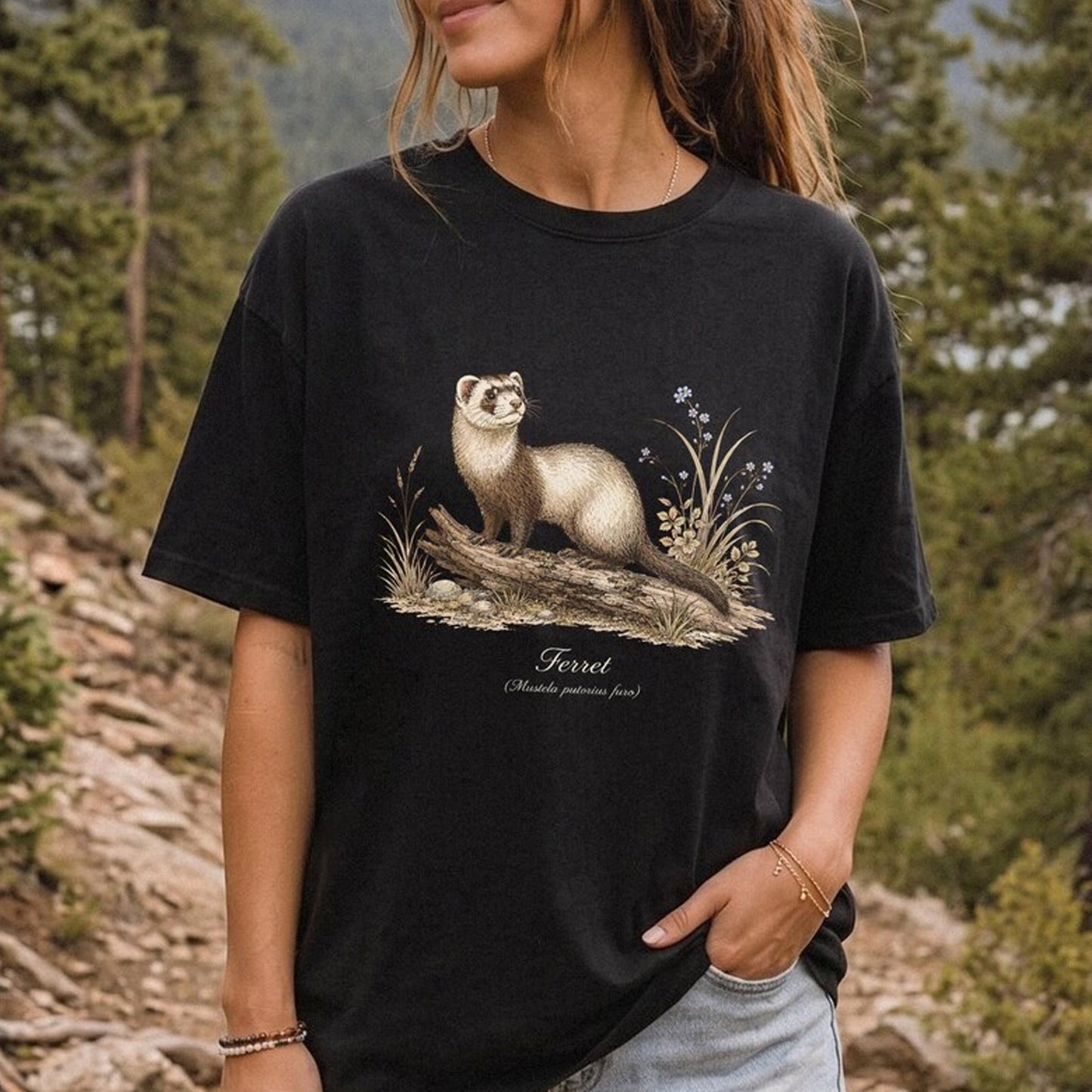 Ferret Retro Shirt, Ferret Lover Tshirt, Vintage Style Graphic Tee